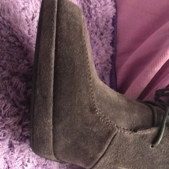 Jeffrey Campbell Ibiza Gray Suede Fringe Boot Stiletto Zip side New - Picture 8 of 8